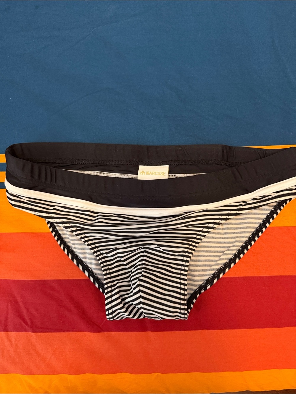 Marcuse Black & White Striped men’s Speedo